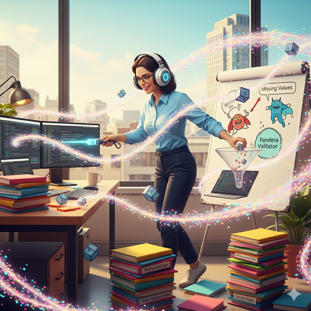 Illustration of María, a data analyst at a UN-affiliated organization