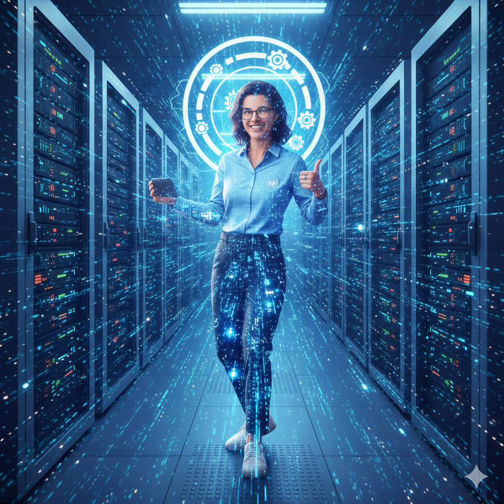 Illustration of María, a data analyst at a UN-affiliated organization